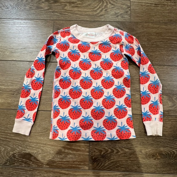 Hanna Andersson Girls Long John Hanna Jams Strawberry, Size 5,  Organic Cotton - Picture 2 of 13